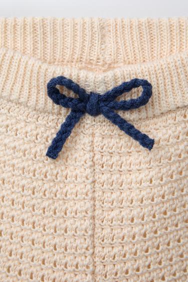 CONTRAST KNIT BERMUDA SHORTS - Ecru by Zara - Image 2