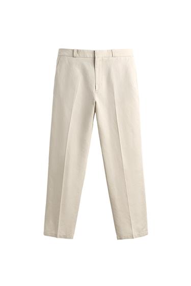 ΠΑΝΤΕΛΟΝΙ CHINO STRAIGHT FIT ΒΑΜΒΑΚΙ - ΛΙΝΟ - Χρώμα της άμμου του Zara