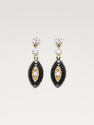 Zara Jeweled rhinestone earrings - Golden
