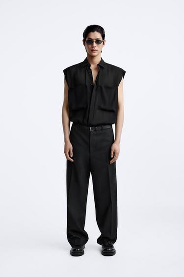 РУБАШКА ИЗ 100% ВИСКОЗЫ — ЧЕРНЫЙ от Zara — изображение 0