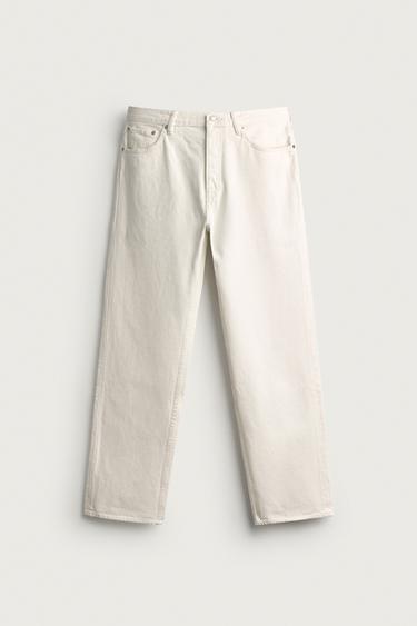 STRAIGHT-LEG JEANS - Oyster-white by Zara