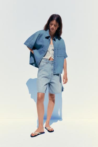 Zara TRF DENIM SHIRT - Blue - Image 0