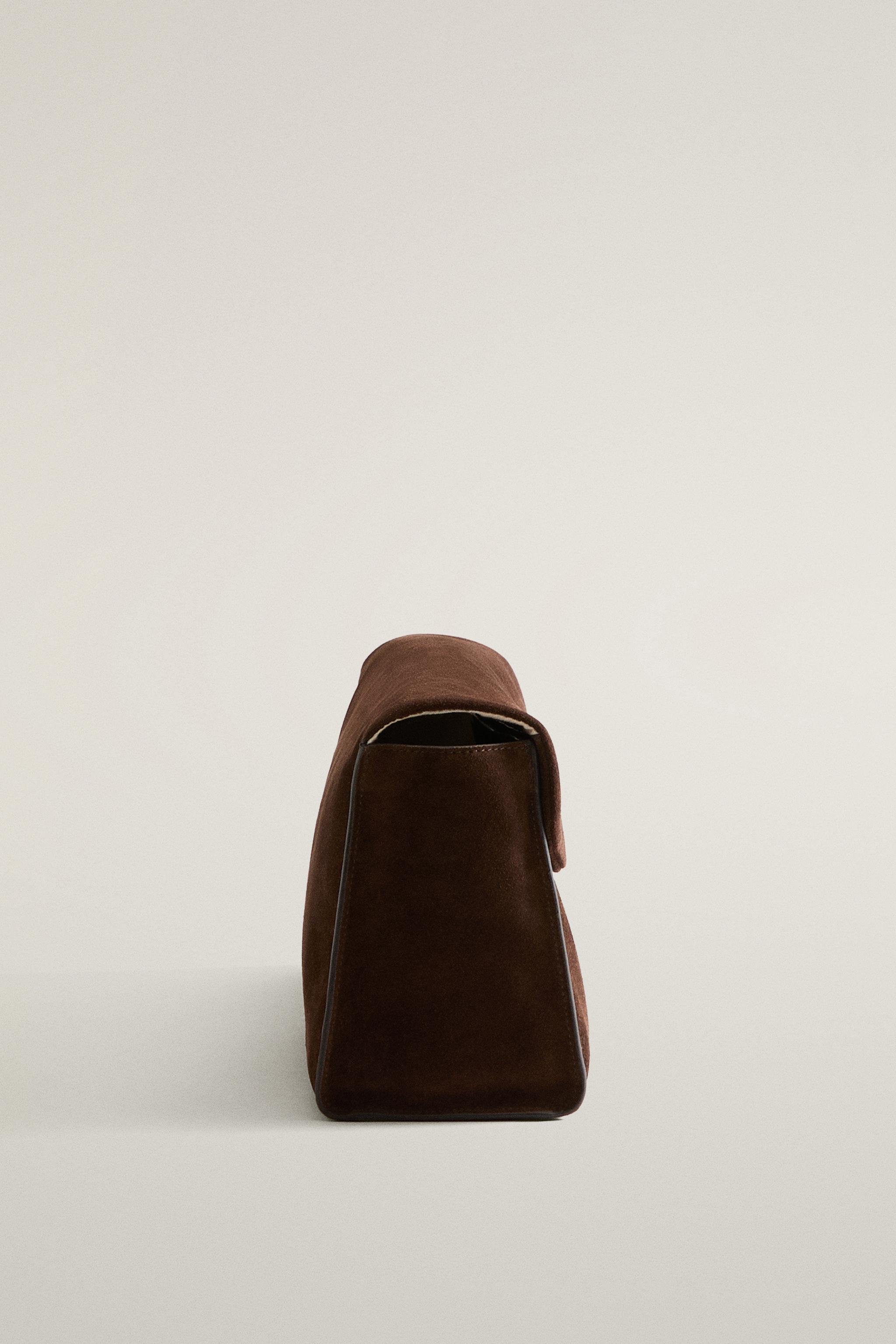 FLAP SPLIT LEATHER MAKEUP BAG