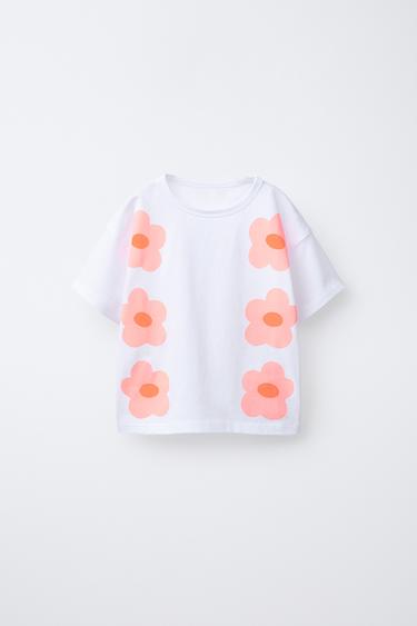 Zara PRINTED T-SHIRT - White