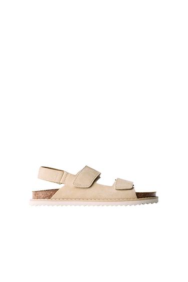 Zara LEATHER SANDALS - Sandy Brown - Image 0