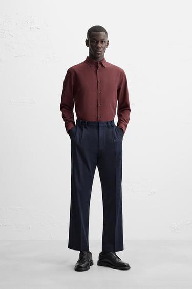 STRETCH SHIRT - Burgundy by Zara