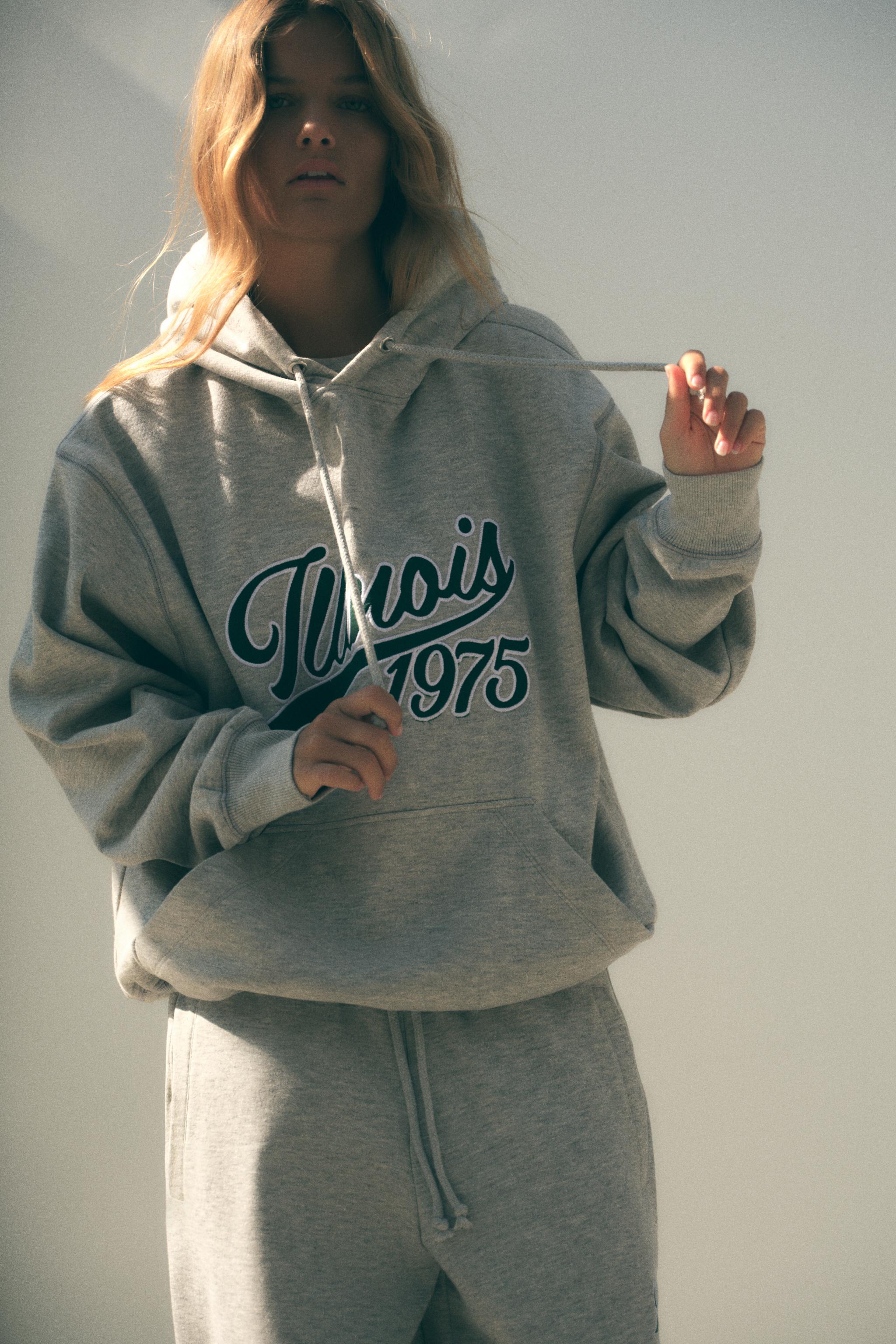 ILLINOIS HOODIE Grey marl ZARA United Kingdom