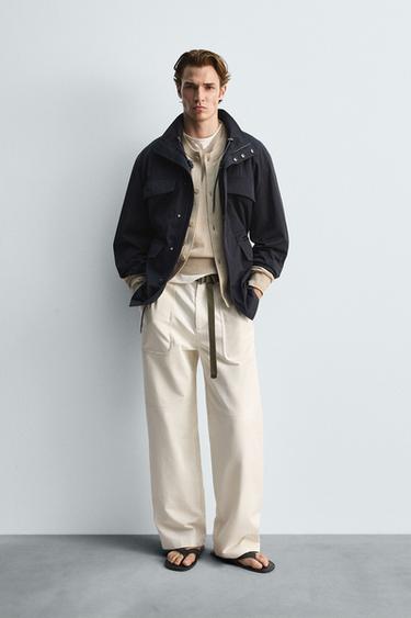 PARKA TÉCNICA COM BOLSOS - Azul-marinho da Zara