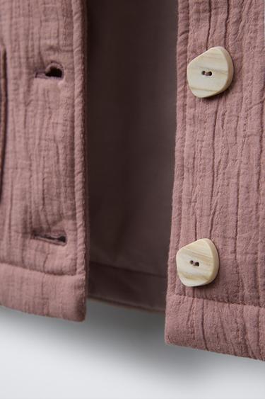 VESTE REMBOURRÉE TEXTURÉE - Rose pâle de Zara - Image 3