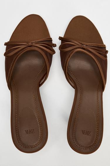 SANDALES EN MESH À LACET - Marron de Zara - Image 6