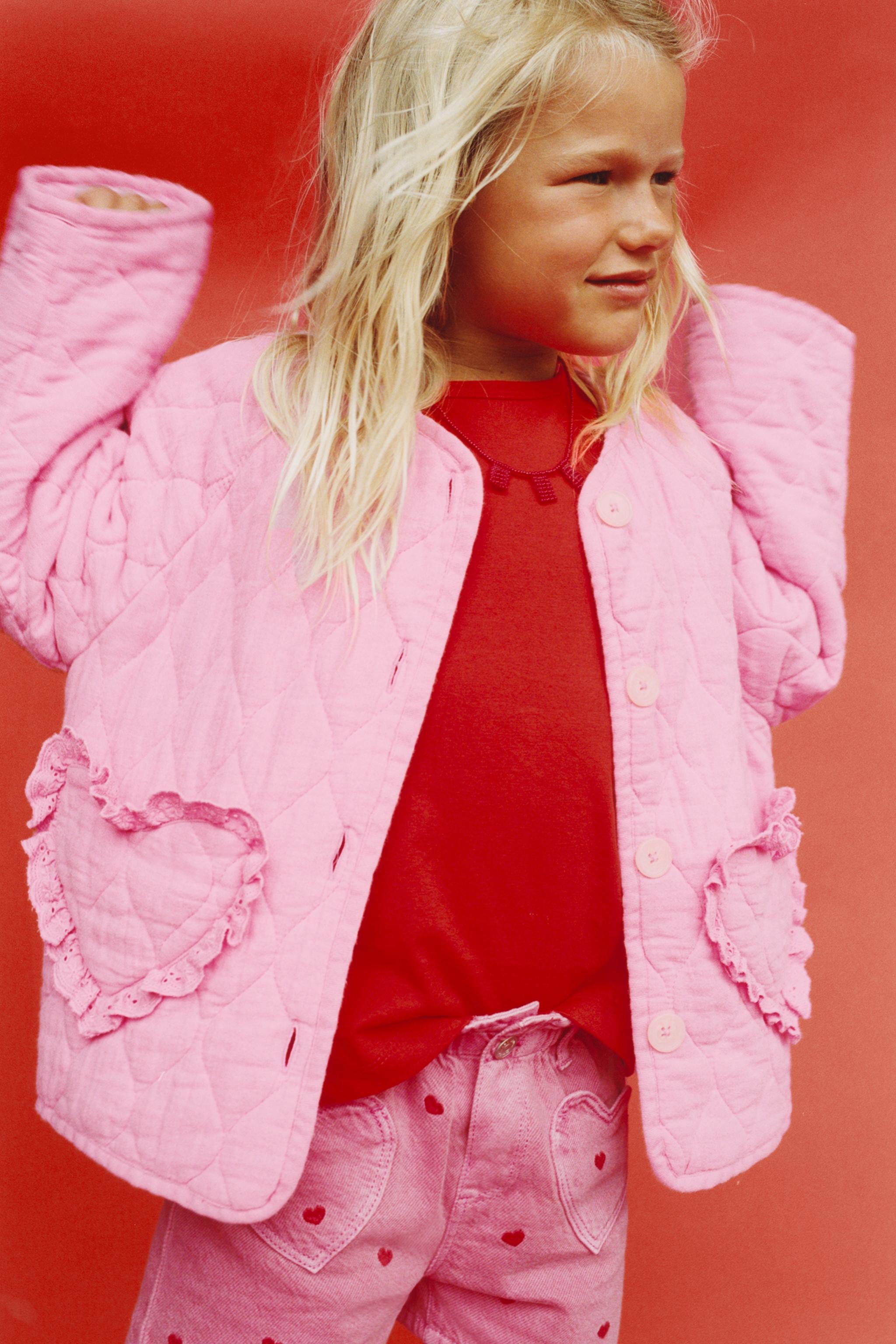 Детские куртки Zara QUILTED JACKET WITH HEART POCKETS