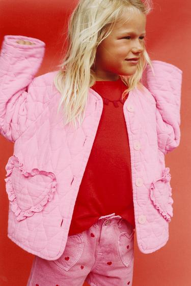 Chaqueta acolchada con bolsillos de corazón