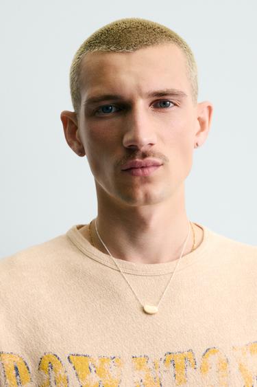 WASHED PRINTED KNIT T-SHIRT - Sand by Zara - Image 4