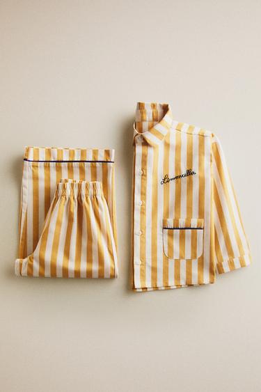 KIDS' LIMONCELLA X THE ANIMALS OBSERVATORY PYJAMA SET - Ecru/Yellow by Zara