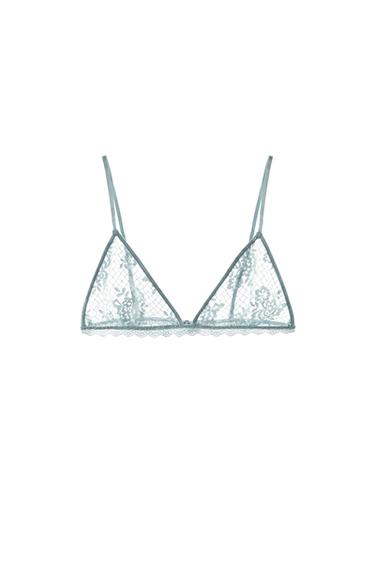 SOUTIEN-GORGE TRIANGLE EN DENTELLE - Bleu clair de Zara