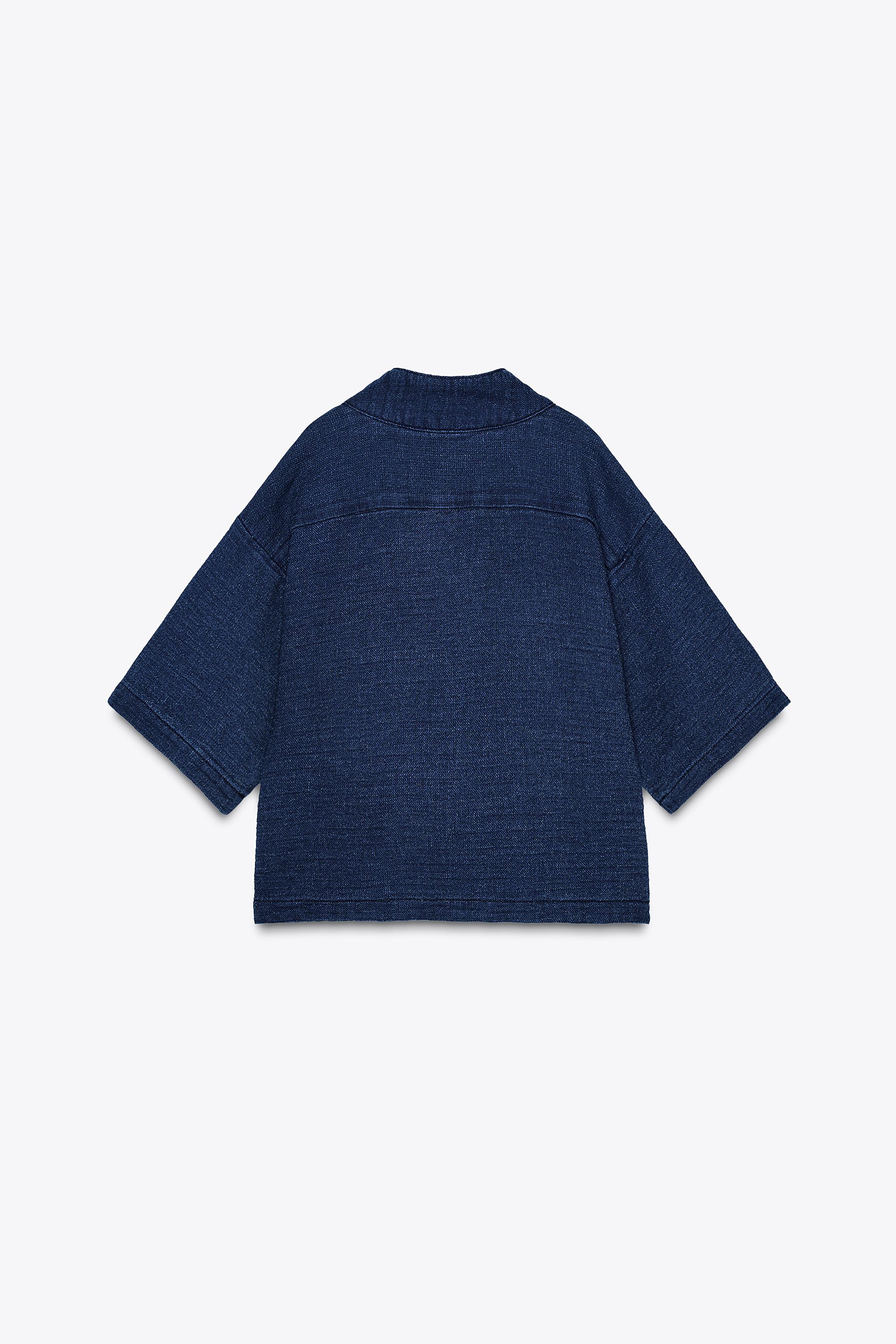 ZARA デニム ラップキモノ X FANGLU LIN 1889/630 WRAP DENIM KIMONO X FANGLU LIN - Blue | ZARA United States