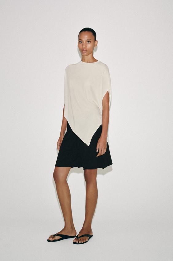 ASYMMETRIC KNIT TOP - ecru-white by Zara - Image 0