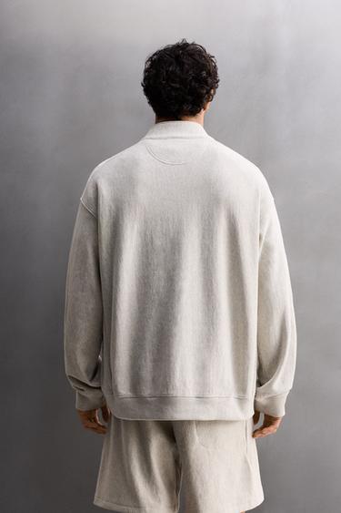 SWEAT COL ZIPPÉ POCHES - Gris chiné de Zara - Image 2
