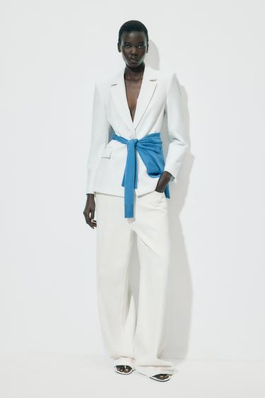 Zara BUTTONED TAILORED BLAZER - Ecru