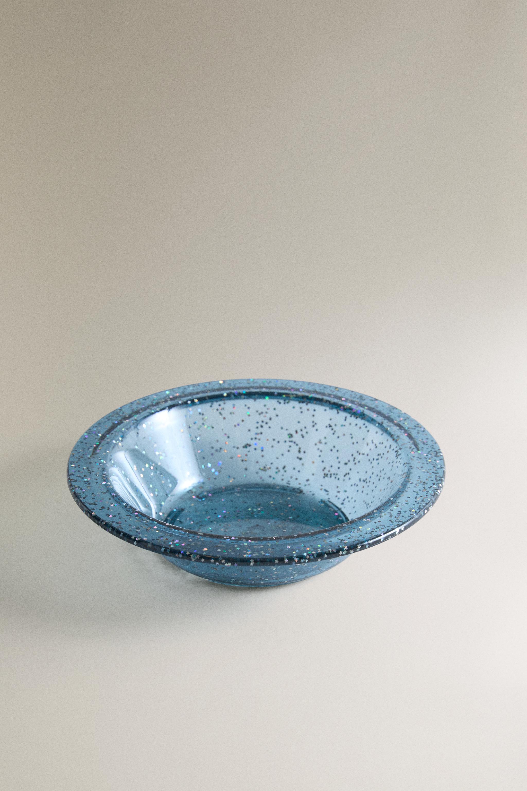 KIDS' TRITAN™ STAR GLITTER PLATE — Blue