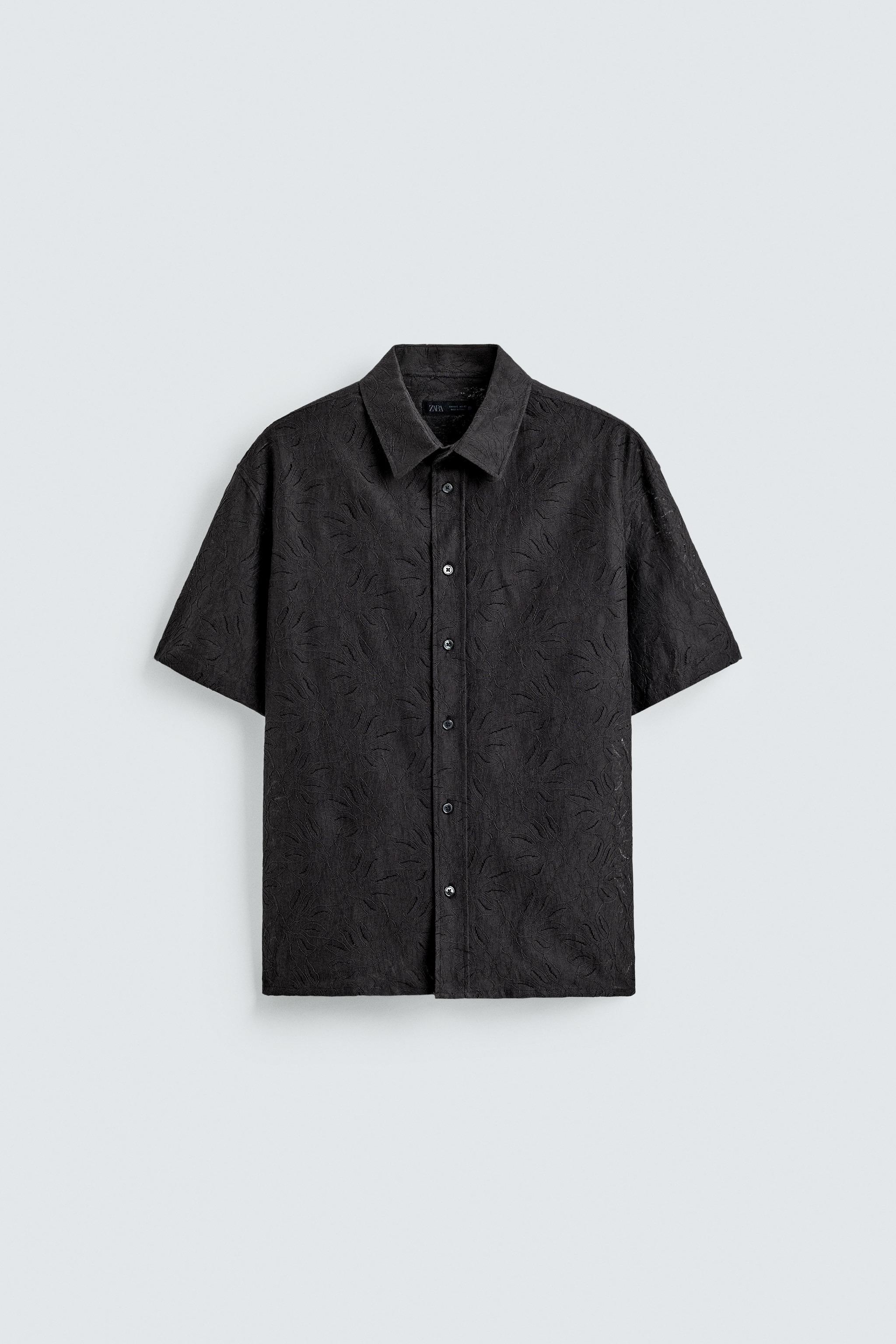 FLORAL JACQUARD SHIRT - Dark gray | ZARA United States