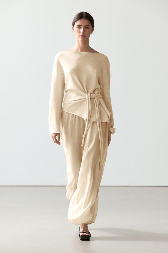 Flowing ramie sarouel trousers from Zara - $180