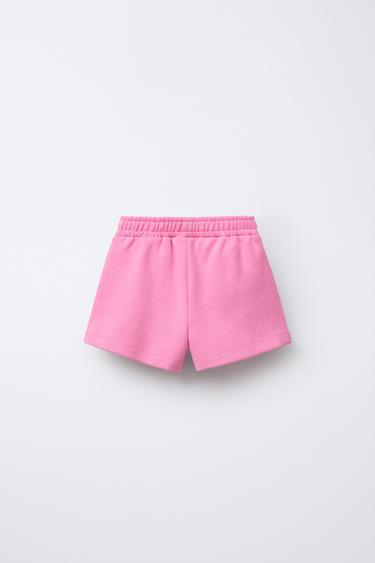 HEART POCKET INTERLOCK BERMUDA SHORTS - Bubble gum by Zara - Image 1