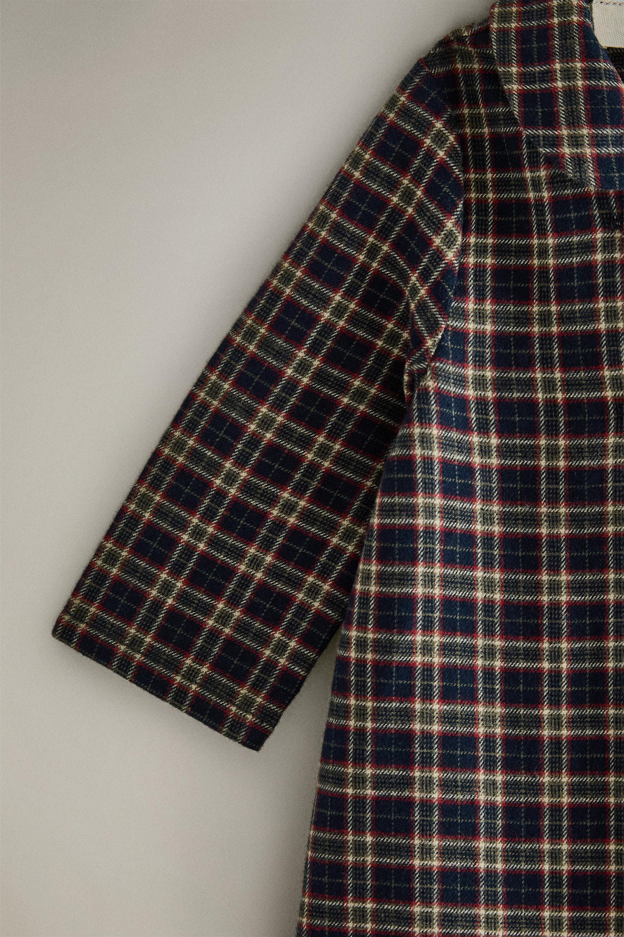 CHECK FLANNEL CHRISTMAS BABY ROMPER