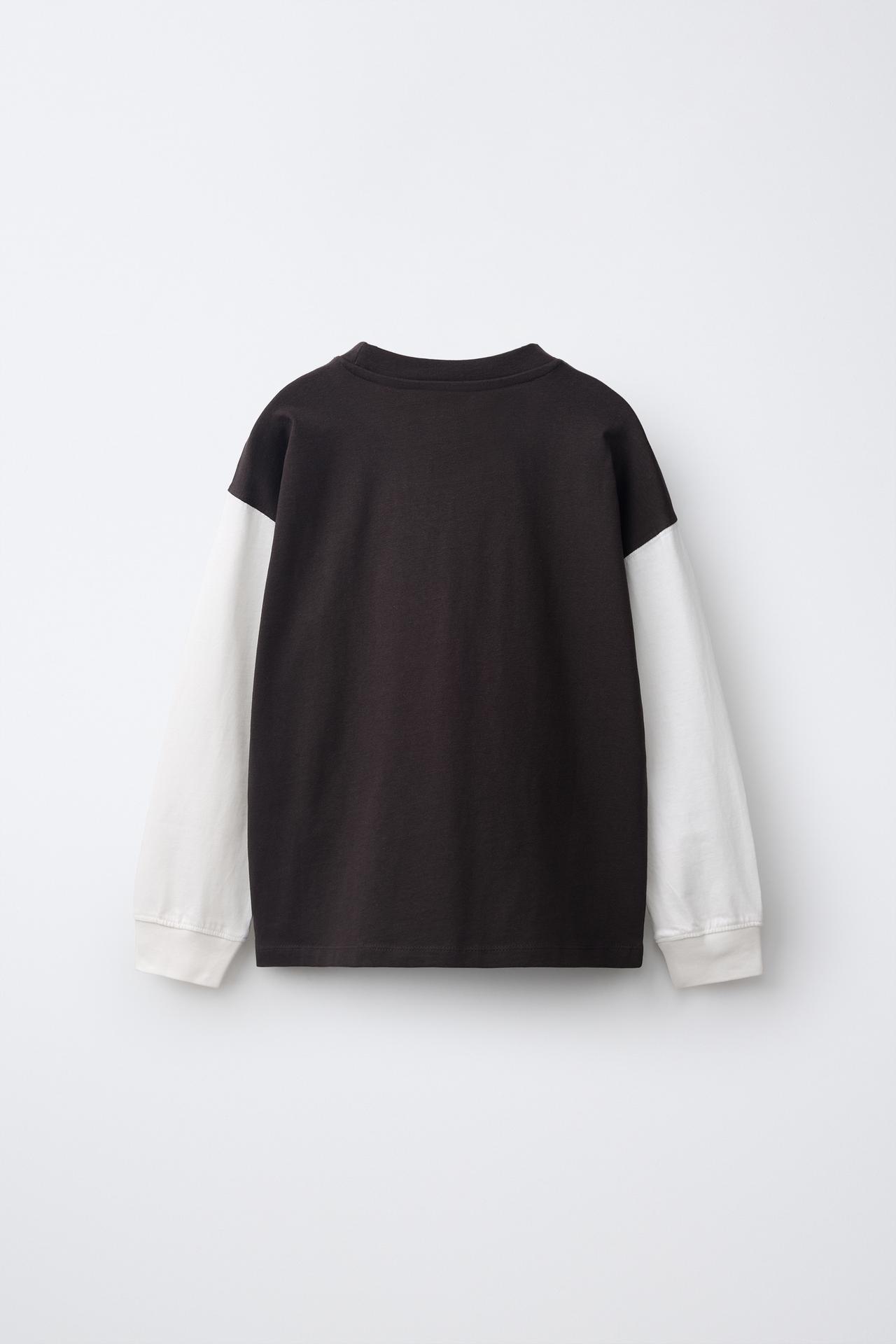 COLOR BLOCK PRINT T-SHIRT — Dark anthracite