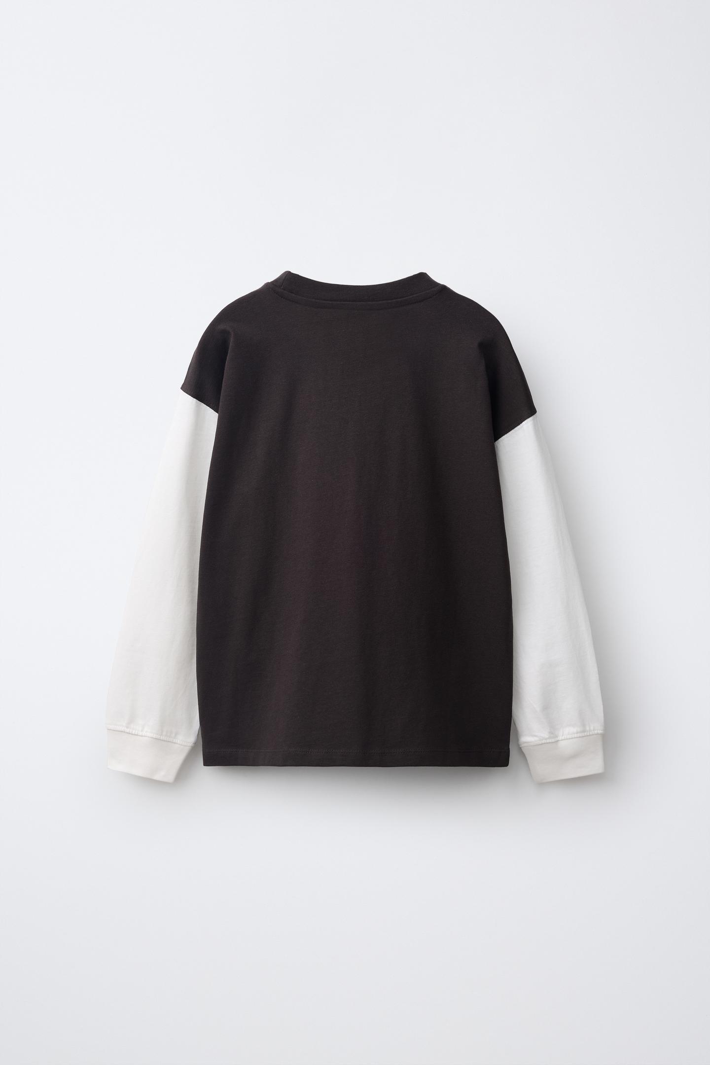 Детская футболка Zara Color Block Print, цвет: Тёмный антрацитовый — фото 2