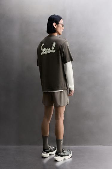 SEOUL RUNNING T-SHIRT - Grey green by Zara