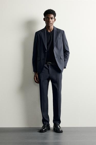 BLAZER TRAJE CUADROS - Azul de Zara - Imagen 0