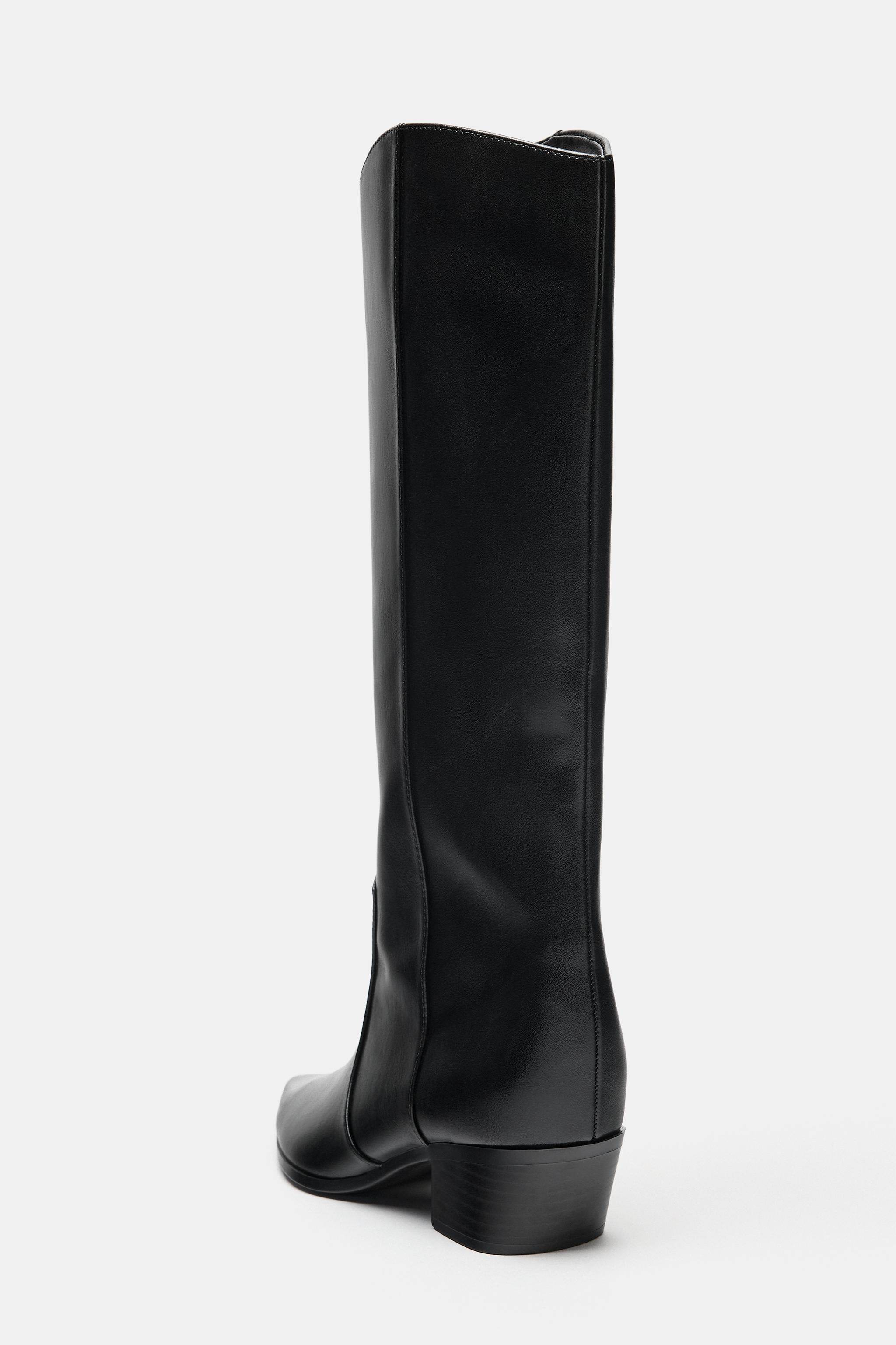 Женские ботинки Zara COWBOY HEELED BOOTS — фото 4