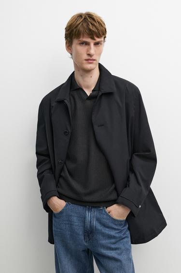 Trench largo detalle cuello - Marino oscuro de Zara