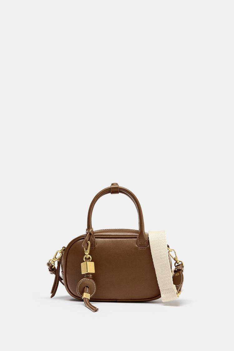 MINI TOPSTITCHED BAG Dark tan ZARA Canada
