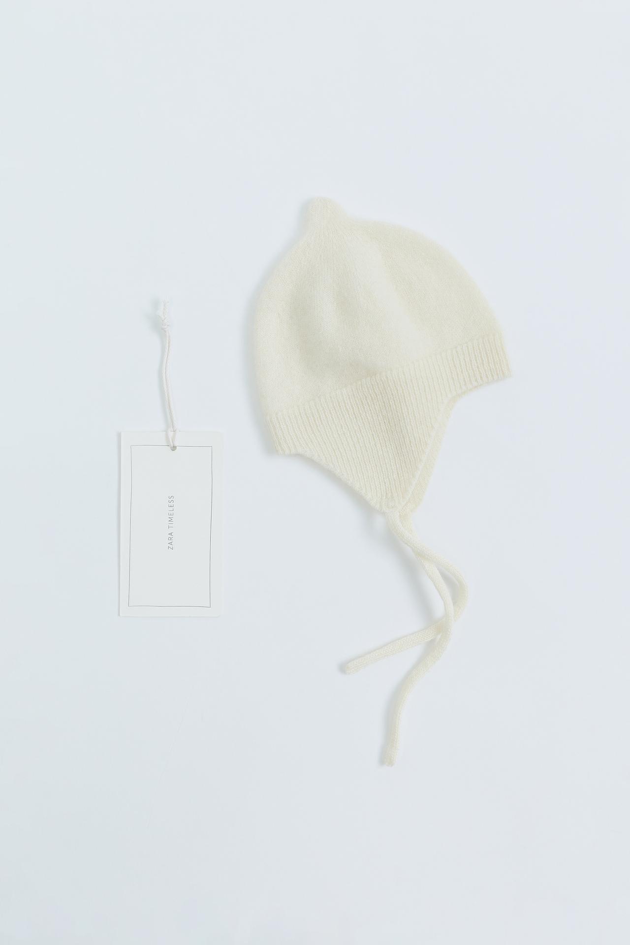 ZARA TIMELESS - 100% CASHMERE BONNET — Mid-ecru