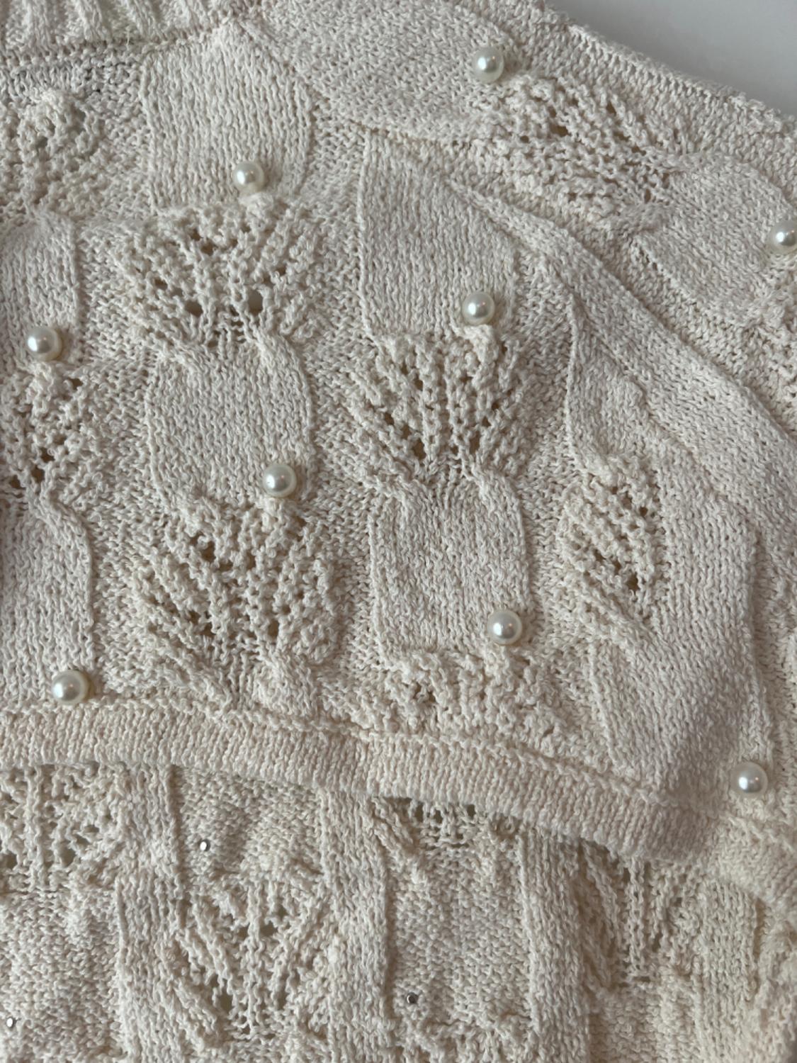 KNITWEAR TOP WITH FAUX PEARLS - Image 3