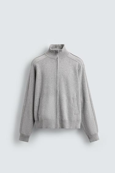 ZIP-UP CARDIGAN - Grey marl by Zara