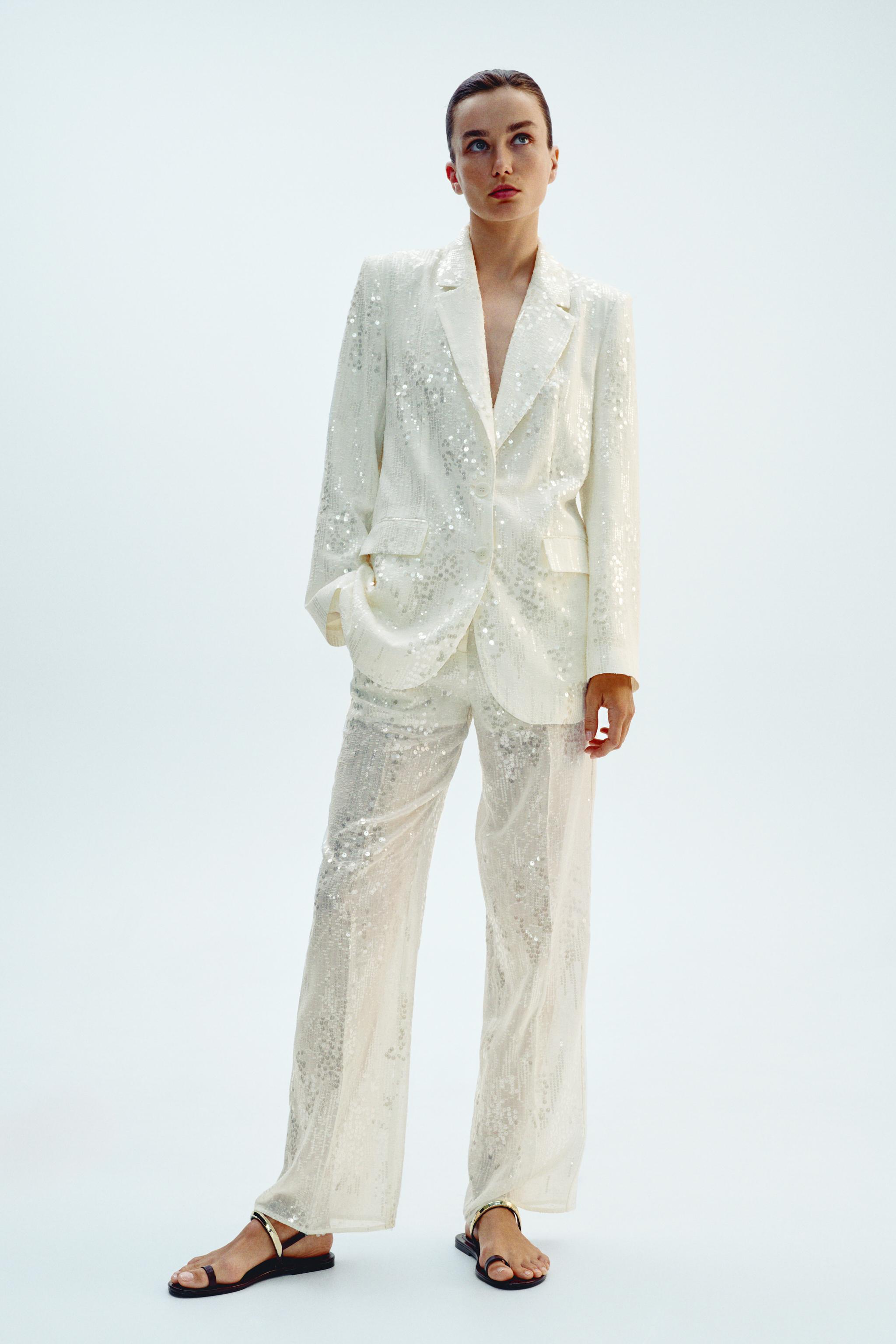 Skirt Zara Sparkle Blazer VERY RARE NEW ZARA SEQUIN BLAZER SILVER