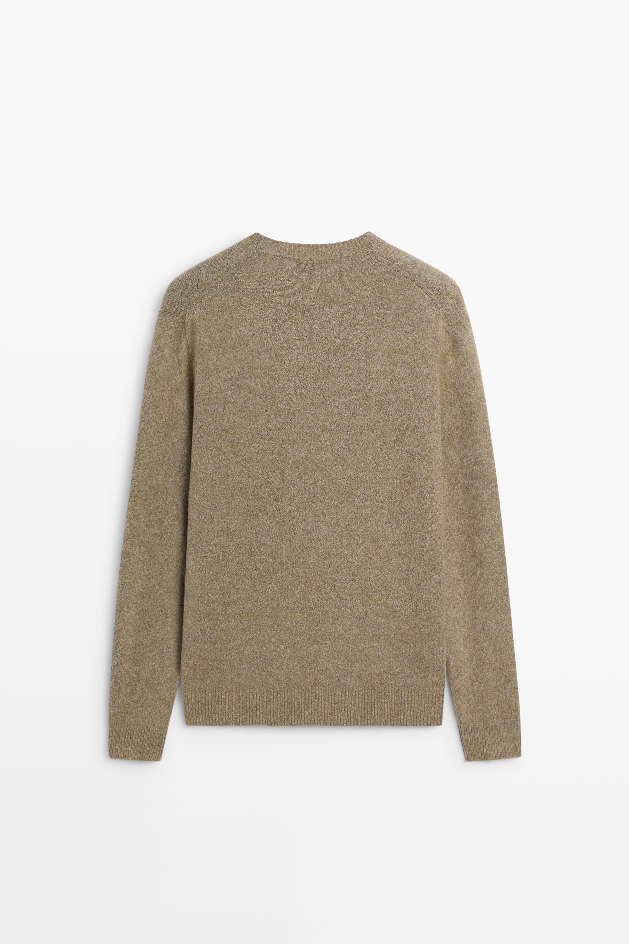 Cotton round neck knit sweater