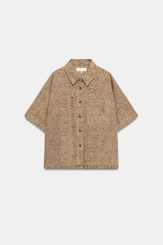 ANIMAL PRINT SHORT SLEEVE SHIRT - only one by Zara - Image 0