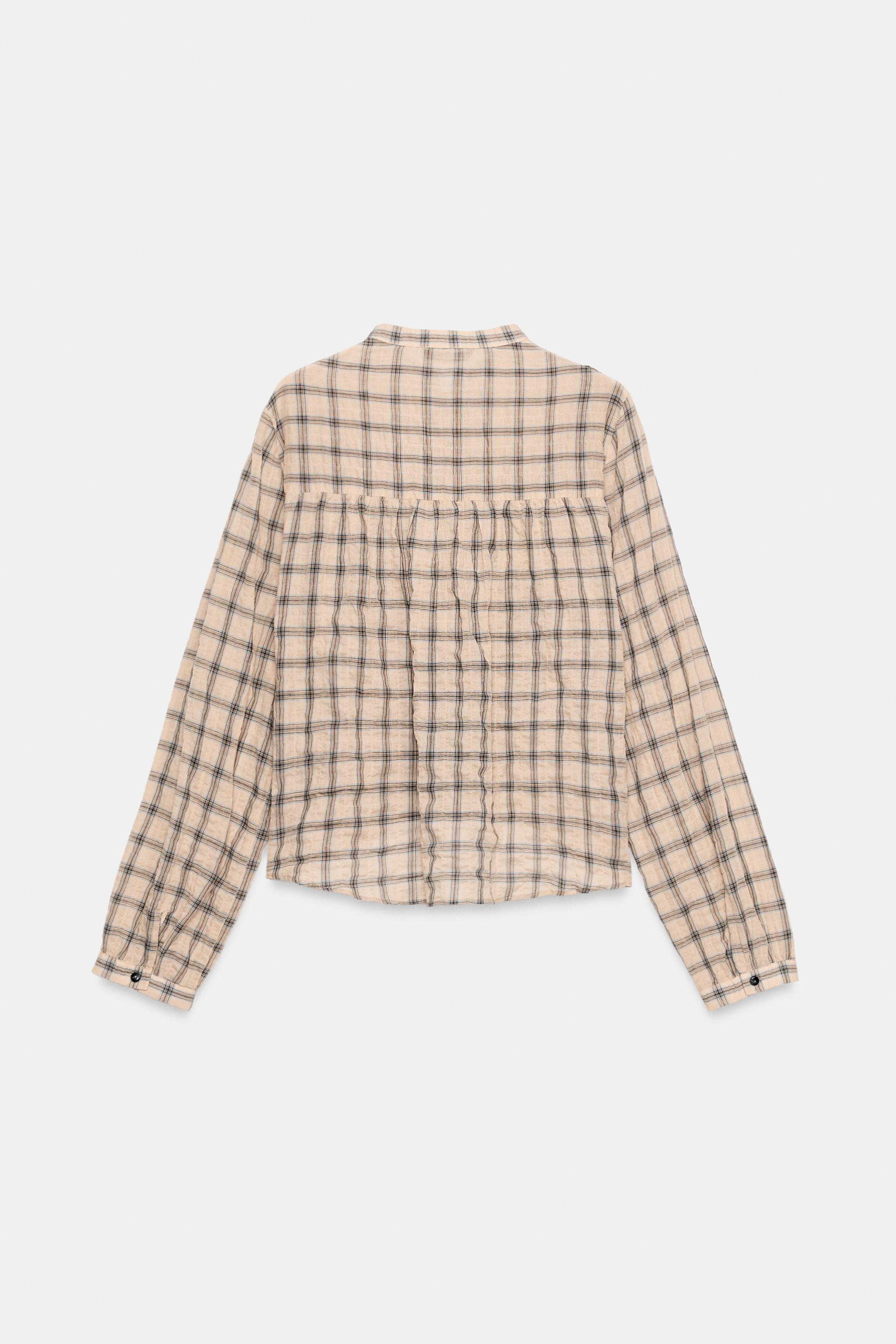 BLOUSE CARREAUX DENTELLE