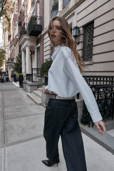 POPLIN BALLOON SHIRT - Oyster-white by Zara - Image 2