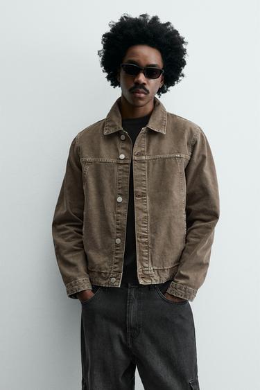 CAZADORA DENIM BÁSICA - Beige de Zara