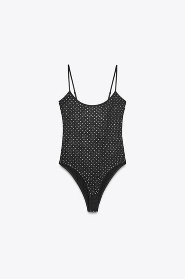 Zara SPARKLY BODYSUIT - Black