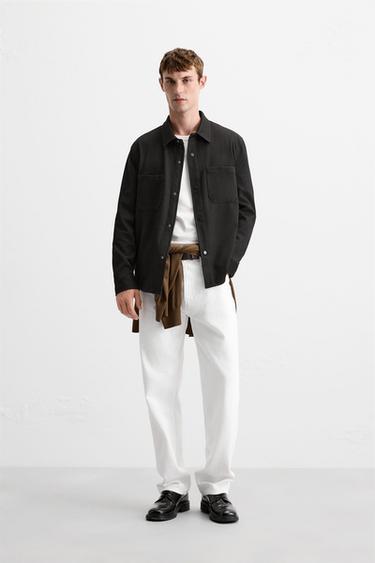 Zara EASY CARE TEXTURED SHIRT - Black