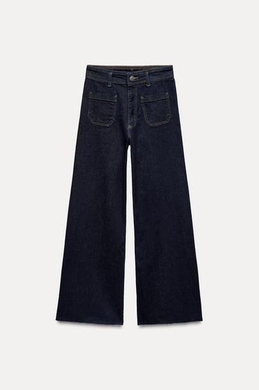 JEANS ZW COLLECTION WIDE LEG COM CINTURA ALTA - Azul da Zara
