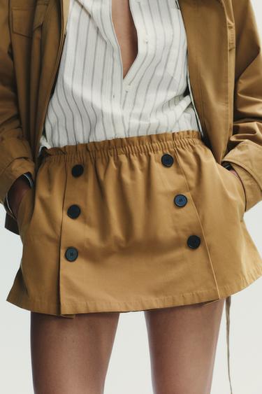 BUTTON SKORT - Mid-camel by Zara - Image 1