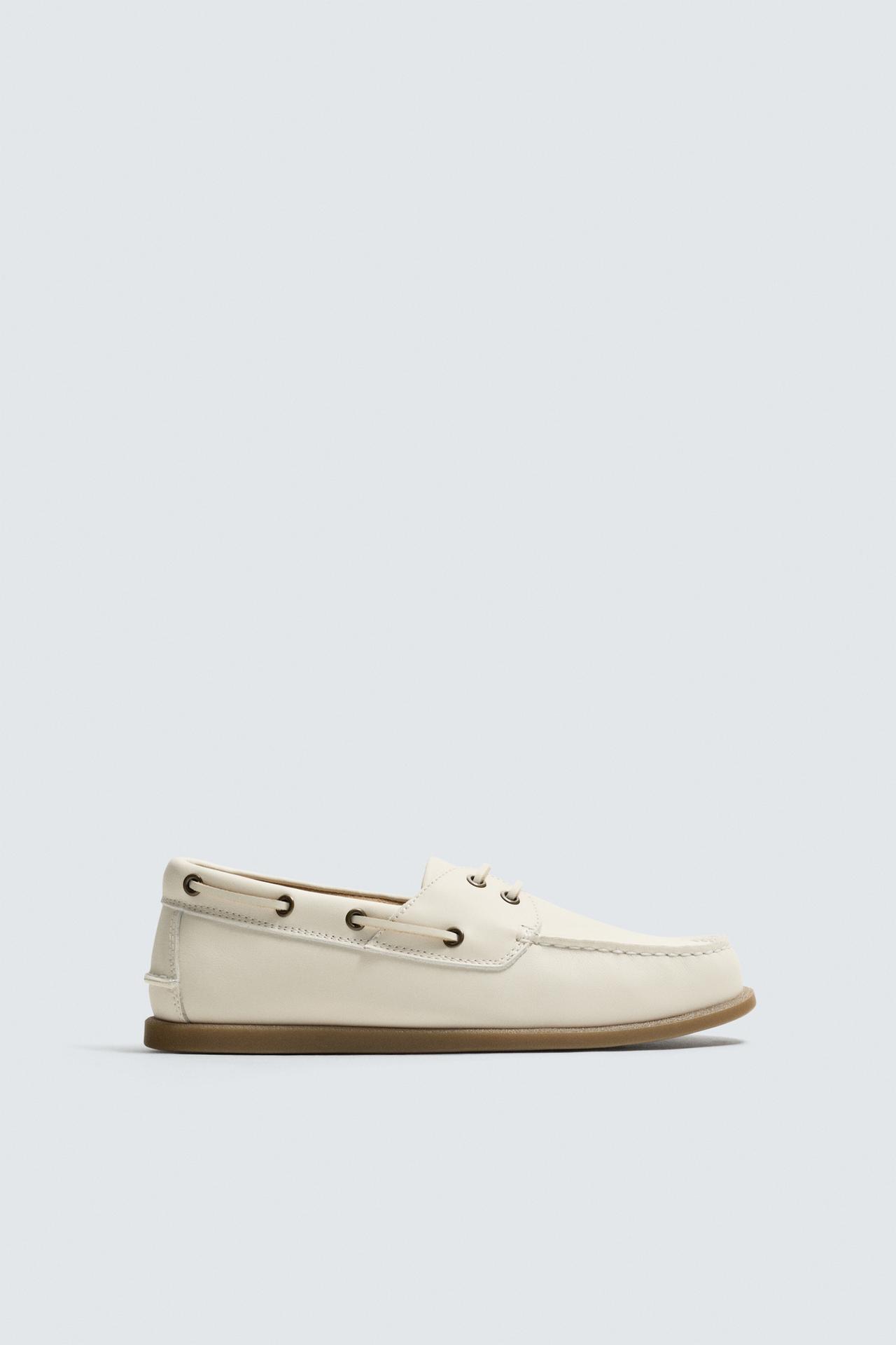 ZARA LEATHER BOAT SHOES