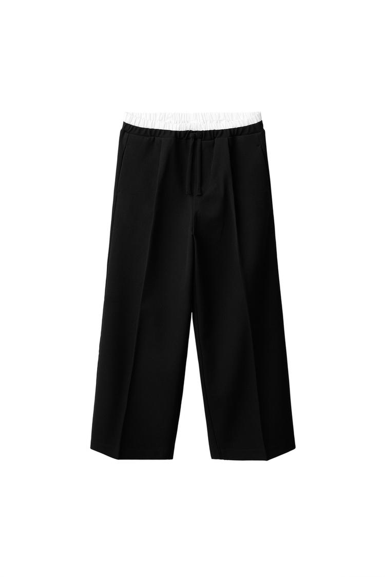 Pantalones de pierna ancha con doble cintura 2